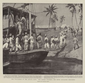 Die Evakuierung des Atbara-Lagers, der Sirdar beobachtet das Einschiffen des neunten sudanesischen Regiments von Walter Stanley Paget